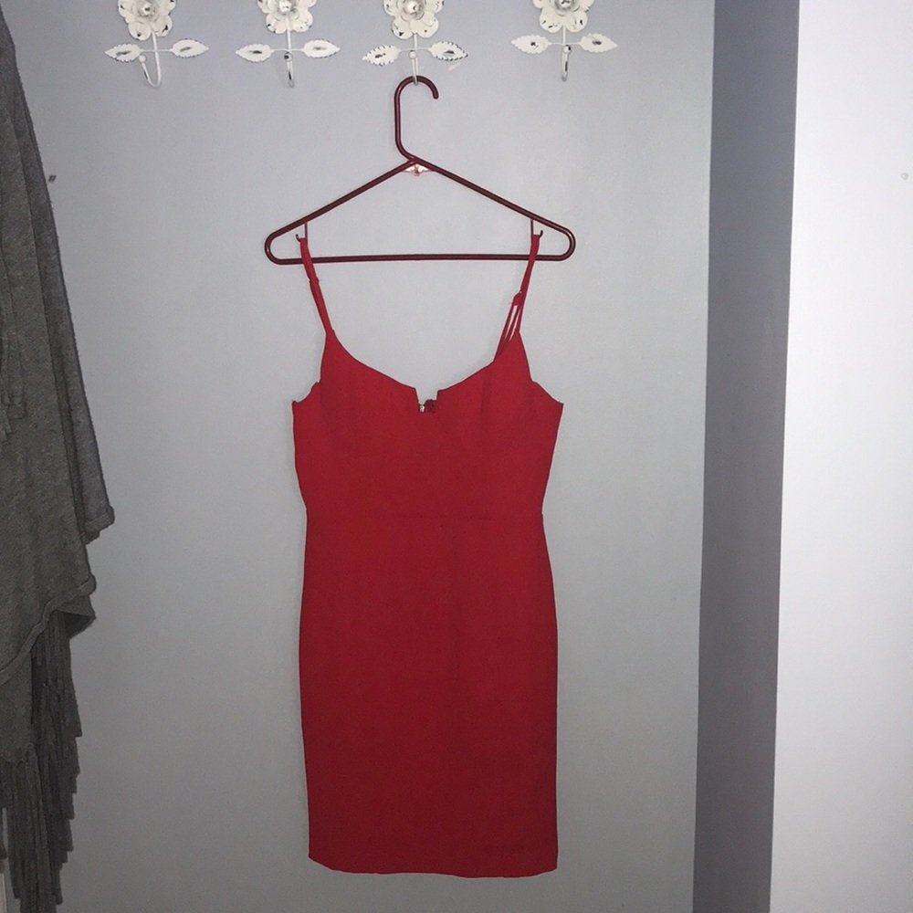 Red body-con dress